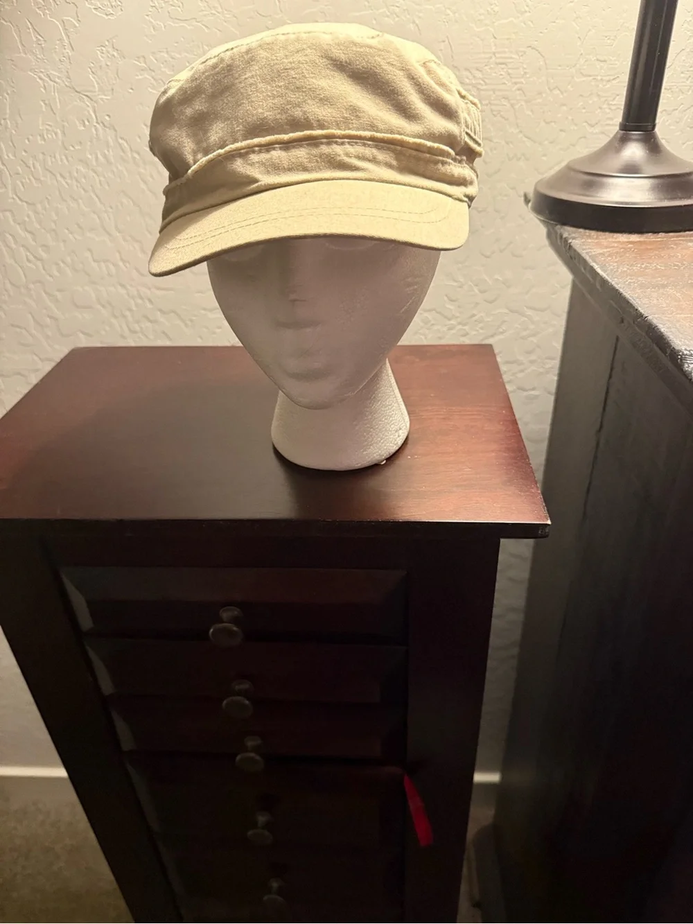 Beige Cotton Cadet Cap - Neutral Storage & Style Accessory
